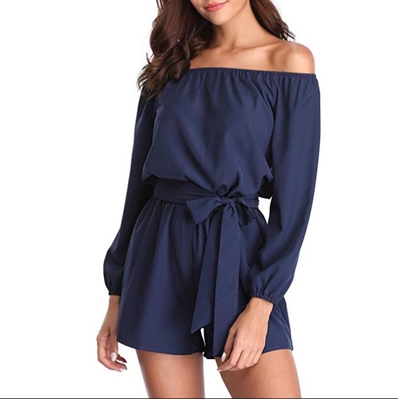 🆕 Aiko Blue Strapless Romper - Picture 2 of 6